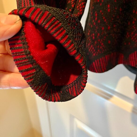 VENUS Top Zip up Red Black Lace Overlay Vegan Leather Size L Romantic Goth girl - Picture 6 of 14